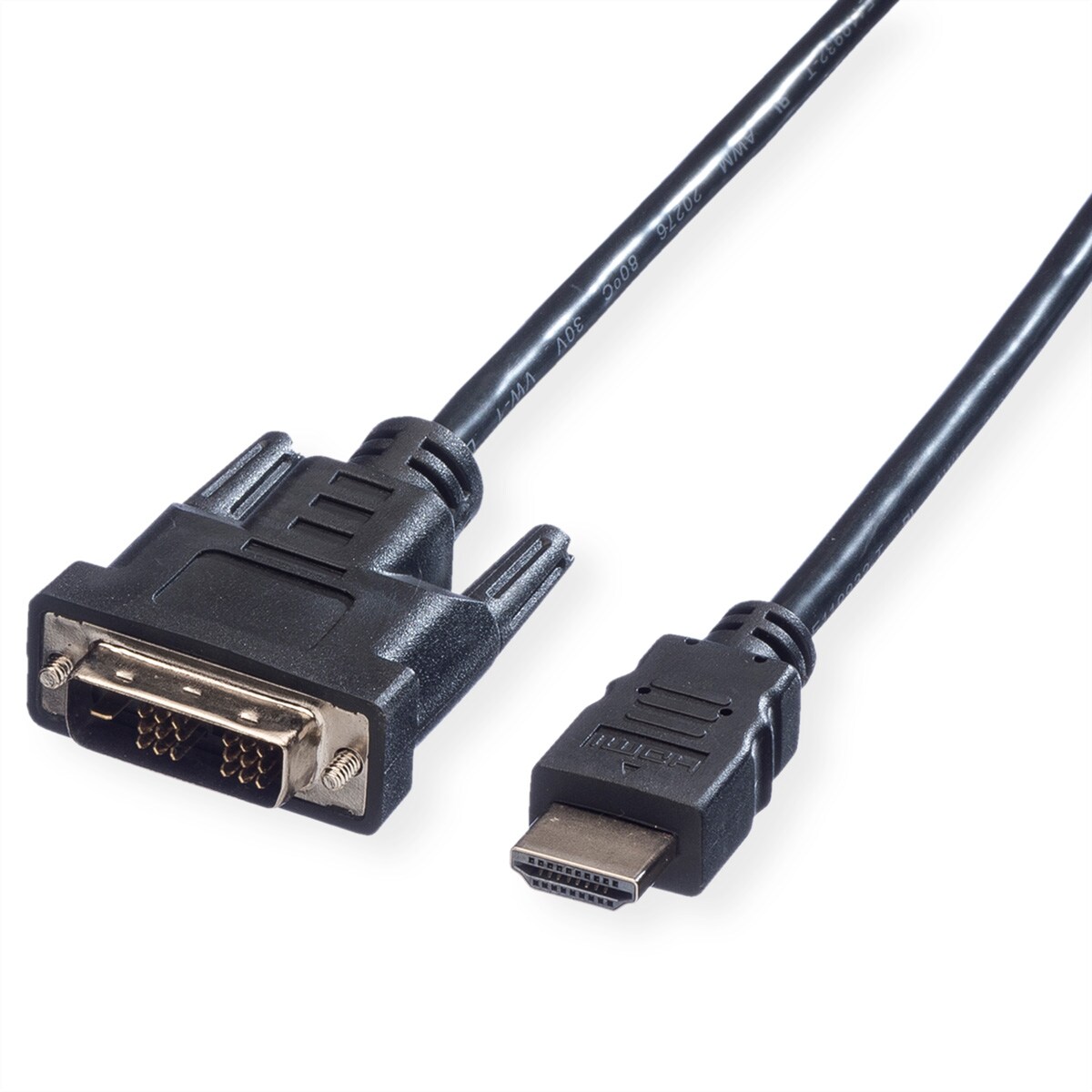 VALUE Kabel DVI (18+1) ST - HDMI ST, schwarz, 1,5 m