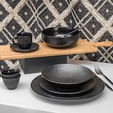 thumbnail of Assiette plate Vésuvio noir 27 cm x6 -  Rond Grès Table Passion
