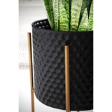thumbnail of Blumentopf 2er Set Metall Pflanzkübel Schwarz / Gold mit Füßen, Design Pflanzenkübel Rund Indoor, Blumenkübel Pflanzgefäß mit Waben-Muster in