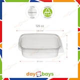 thumbnail of DayBays 250 Stk. Feinkostbecher PP 125 cc. 108x81x27 mm eckig Kombi-Verpackung inklusive passende Deckel