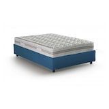 thumbnail of Dmora Dbamb Doppelbett, Bettkasten mit Stoffbezug, 100 % Made in Italy, Öffnung vorne, inklusive Matratze 120 x 190 cm, Blau