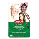 thumbnail of Caja metálica 12 lápices Derwent de colores acuarelables - tonos de piel 12 colores