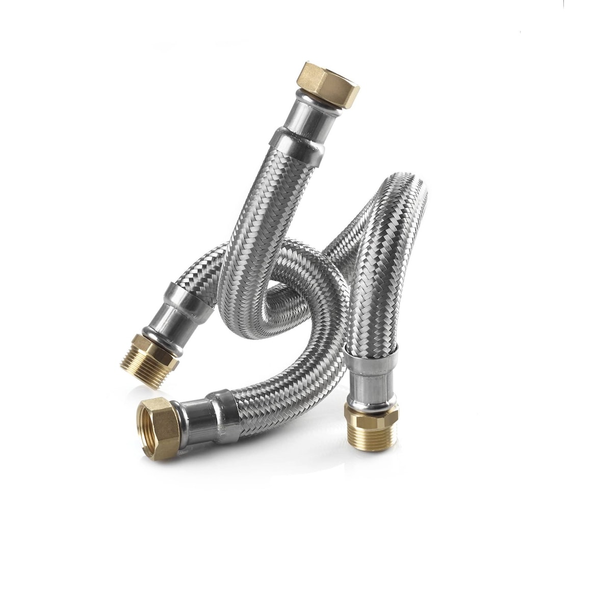 Edelstahl Trinkwasser Panzerschlauch IG/AG 1 1/2 Zoll DN40 500mm DVGW Flexschlauch