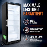 thumbnail of GastroHero Lagerkühlschrank ECO 600 Glastür Schwarz 562 Liter LED Beleuchtung Umluftkühlung 2 bis +8 °C Gewerbekühlschrank
