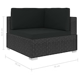 thumbnail of 8-tlg. Garten-Lounge-Set mit Auflagen Poly Rattan Schwarz
