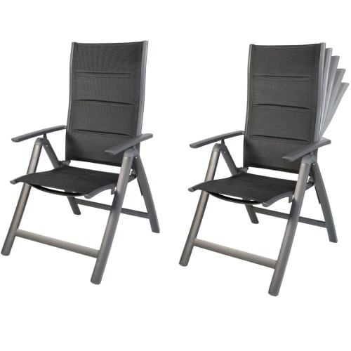 Alu Klappsessel 6-fach verstellbar gepolstert Gartenstuhl Liegestuhl Liegesessel