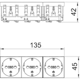 thumbnail of OBO Bettermann Steckdose 0 Grad, 3-fach STD-D0 ROR3 6120044