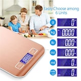 thumbnail of Intirilife Digitale Küchenwaage in ROSÉ GOLD - 20.5 x 16.5 x 3 cm - 5kg Elektronische Waage für die Küche mit Tara Funktion mit LCD-Display