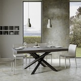 thumbnail of Mesa extensível 200/304x90 cm Volantis concreto com pés antracite