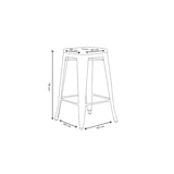 thumbnail of Set di 4 sgabelli da bar in metallo nero lucido stile industriale - Altezza 76 cm