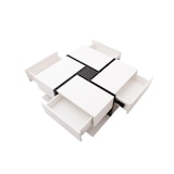 thumbnail of Merax Hochglanz-Couchtisch, Tisch mit 4 Schubladen, einzigartige Farbabstimmung und Liniendesign, Stauraum unten, Weiß