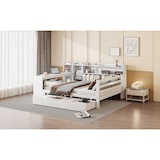thumbnail of Schlafsofa 140x200 cm aus Massivholz mit Schreibfläche und Ablagefächern – platzsparend und funktional Weiß