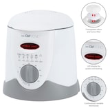 thumbnail of Clatronic FRR 2916 Freidora Fondue, 1 L, 6 Tenedores Fondue, Termostato Regulable, Filtro Antiolores Humos 900W Blanco/Gris