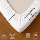 thumbnail of EXKLUSIV HEIMTEXTIL Frottee Spannbettlaken Rundumgummizug Marke 180 x 200 cm Weiss 80% Baumwolle 20% Polyester  Öko - Tex Zertifiziert Bed-Sheet Bettl