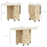 thumbnail of Mesa plegable de comedor mesa de cocina plegable con ruedas alas abatibles cajones y armario mesa plegable para 4-6 personas 120x60x76,5 cm natural
