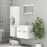thumbnail of Muebles de baño con lavabo y espejo columna de baño conjunto de muebles de baño de pared de 3 piezas estilo moderno blanco