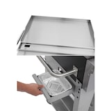 thumbnail of METRO PROFESSIONAL Barbecue a gas con 4 bruciatori e plancha, 85 × 50 cm, telo di copertura, con ruote, acciaio inox, argento