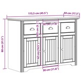 thumbnail of vidaXL Sideboard BODO Weiß 115,5x44x80 cm Massivholz Kiefer