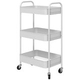 thumbnail of HOMCOM carrito auxiliar con ruedas de 3 niveles, carrito de cocina con 3 cestas y 2 asas para baño, dormitorio, oficina, 45x30,6x79 cm, blanco