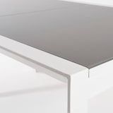 thumbnail of Mesa de exterior extensible 160/210 cm, Estructura de aluminio color blanco, Cristal mate, grueso y templado color taupé