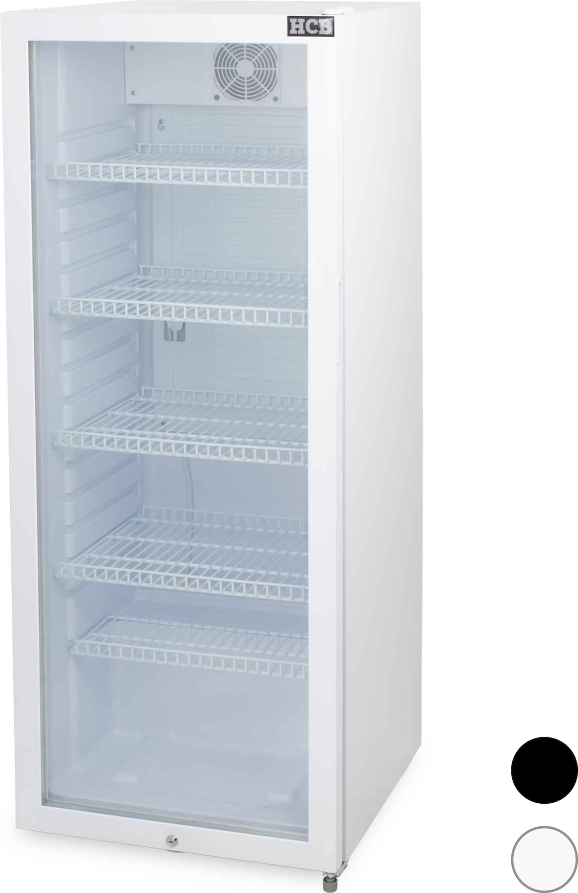 HCB Glastürkühlschrank - 248 Liter - Weiß - 230V