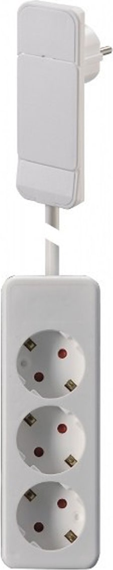 Conector plano SmartPlug BACHMANN, con 3 tomas con toma de tierra, blanco, 1,6 m
