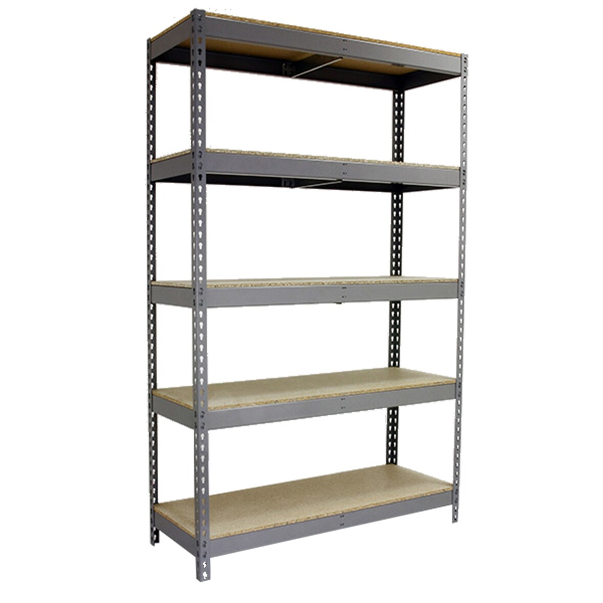 SimonRack Industrieregal, 2000x1800x450 mm, 600 kg am Biegepunkt, 5 Holzböden, Garagenregal, Grau/Holz- Simonforte