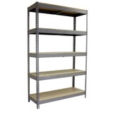 thumbnail of SimonRack Industrieregal, 2000x1800x450 mm, 600 kg am Biegepunkt, 5 Holzböden, Garagenregal, Grau/Holz- Simonforte