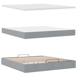 thumbnail of vidaXL Ottoman-Bett mit Matratze Hellgrau 180x200 cm Stoff