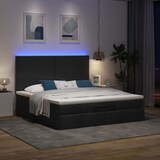thumbnail of vidaXL Ottoman-Bett mit Matratze & LEDs Schwarz 160x200 cm Stoff