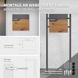 thumbnail of ML-Design Briefkasten Anthrazit-Holzoptik Edelstahl – Design-Wandbriefkasten 37 × 37 cm mit Zeitungsfach, abschließbar mit 2 Schlüsseln, moderner