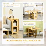 thumbnail of Klapptisch Esstisch Bambus Naturholz 150x80x74 cm mit Ablagefächern verstellbaren Füßen ausklappbar als Tisch oder Beistelltisch
