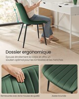 thumbnail of Helloshop26 - Set aus 2 Esszimmer-/Küchenstühlen Tragkraft bis 120 kg Stahlbeine ergonomische Rückenlehne für Esszimmer/Küche grün 12_0006191