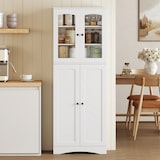 thumbnail of HOMCOM armario despensa cocina, con puertas acrílicas de cierre suave, 10 estantes, 8 compartimentos, 4 estantes ajustables, 60x40x162 cm, blanco