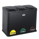 thumbnail of Wellhome - Ökologischer Recyclingbehälter 45 Liter mit 3 Fächern, Farbe Schwarz - 20 Müllbeutel 20L - 58,5x40x46cm