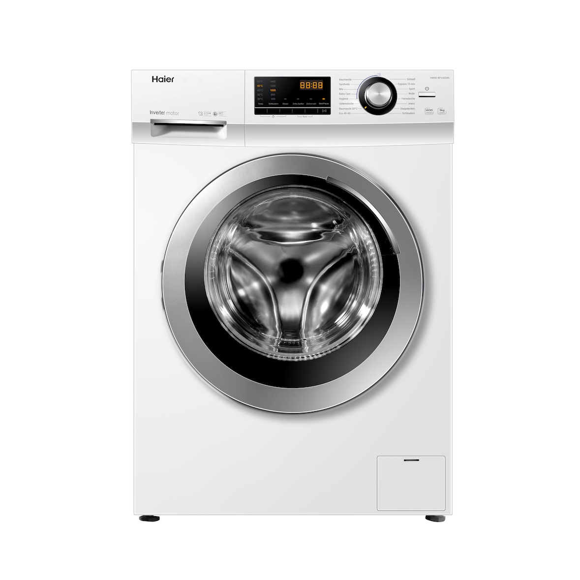 Haier HW90-BP14636N Waschmaschine Freistehend Frontlader 9 kg 1330 RPM A Weiß