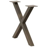 thumbnail of vidaXL Couchtischbeine X-Form 2 Stk. Naturstahl 50x(42-43) cm Stahl