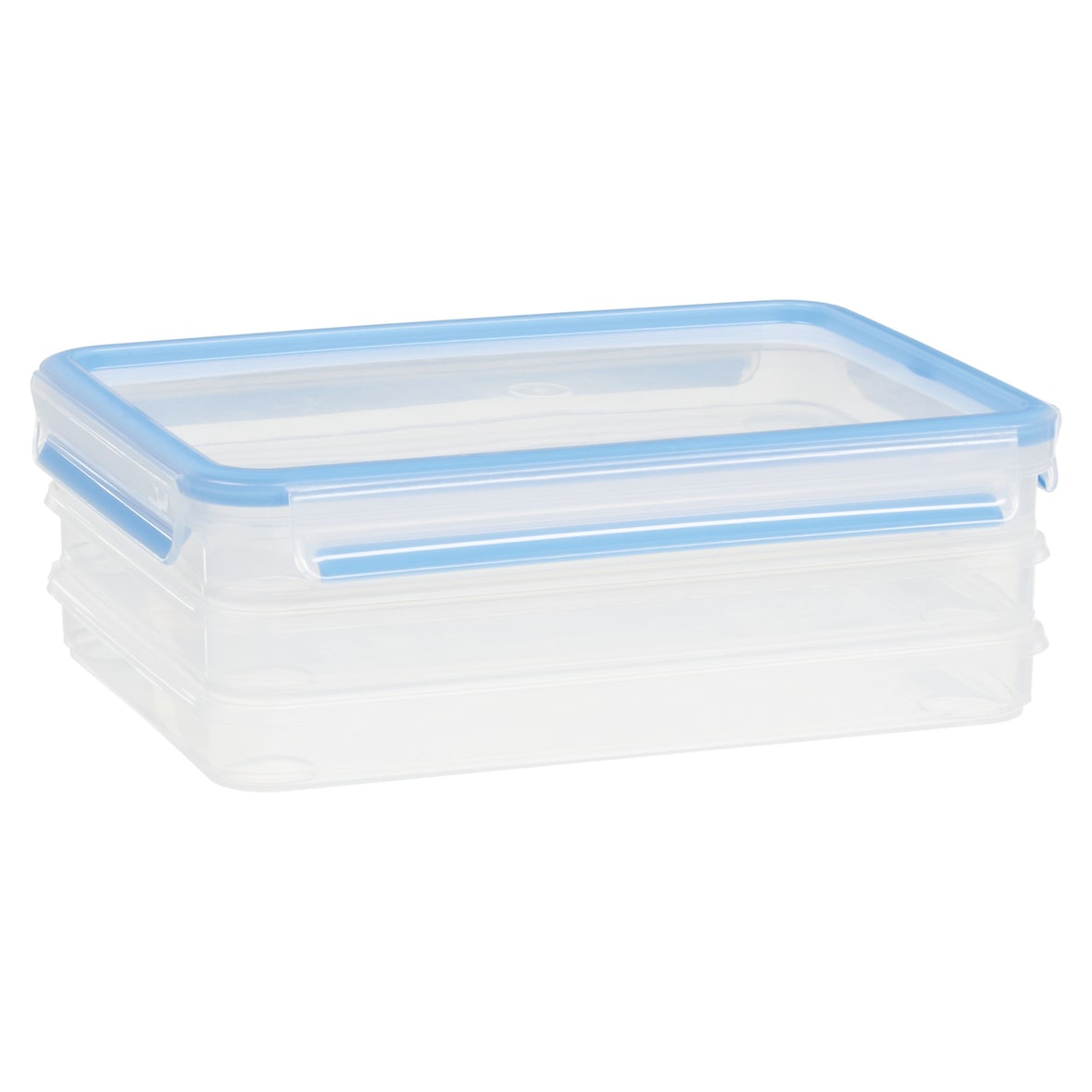 Emsa Aufschnittbox Clip & Close, Polypropylen, 3 x 1 L, rechteckig, blau