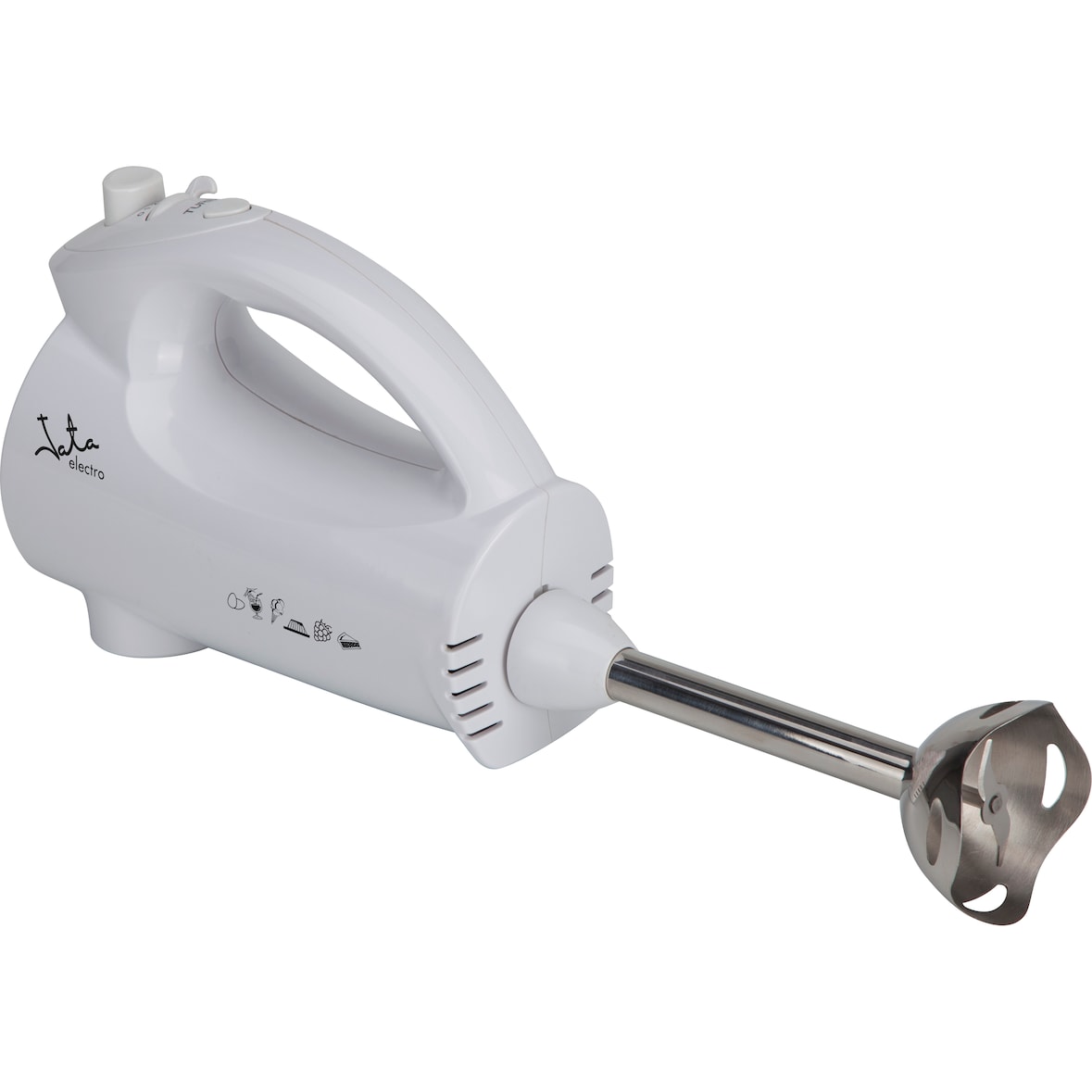 Batidora mezcladora Jata BT575. 5 accesorios: 2 espirales para amasar, 2 varillas para mezclar y brazo batidor. Fácil limpieza. 5 velocidades + turbo