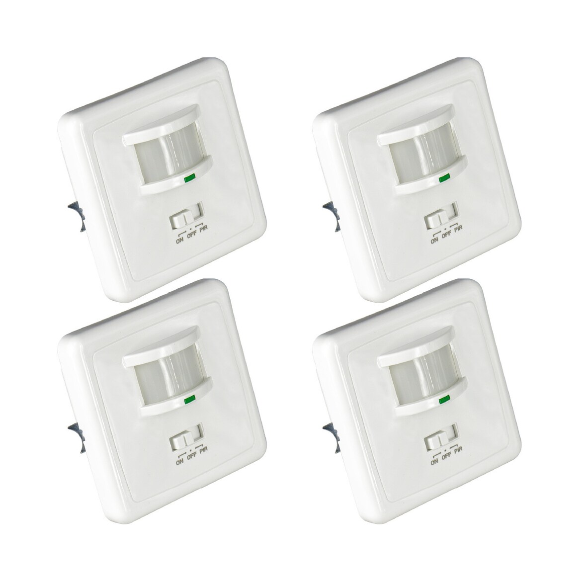 Pack 4 Interruptores con Sensor Infrarrojo de Movimiento y Sensor Crepuscular Blanco 7hSevenOn Home