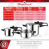 thumbnail of Magefesa Practika Plus - Set de Ollas Express Rápidas 4 + 6L, Acero Inoxidable 18/10, Sensor de Presión, Inducción, Cocina Sana, Cierre Seguro