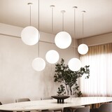 thumbnail of Sferis Lampada a sospensione moderna in vetro opale satinato, design minimale con montatura in policarbonato, diametro 50 cm, altezza 330 cm, Bianco