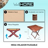 thumbnail of Wellhome Mesa Velador de haya plegable-acabado en nogal 70x50x76 cm