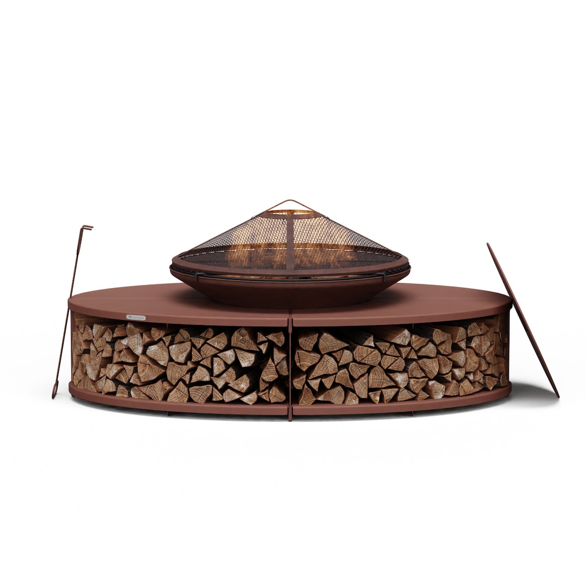Firebowl Ebeko 3-in-1 | Grillfunktion als Tisch nutzbar | Grillrost + Funkenschutz Rost