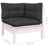 thumbnail of 12-tlg. Garten-Lounge-Set mit Kissen Weiß Kiefer Massivholz