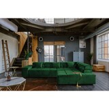 thumbnail of KAWOLA Sofa NEVADA Ecksofa Velvet smaragd Recamiere rechts