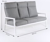 thumbnail of Conjunto sofás exterior, Aluminio reforzado color blanco, Sofá 3 plazas + 2 sillones reclinables + Mesita café, 5 plazas, Cojines color gris