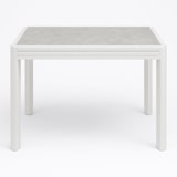 thumbnail of Mesa de exterior, extensível, alumínio e vidro, branco envelhecido, 135x90x76