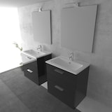 thumbnail of Vitra Modernes Badezimmer Set Waschbecken mit Unterschrank und LED-Spiegel | Waschbeckenunterschrank vormont. | Keramik Waschtisch SoftClose-Funktion