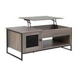 thumbnail of COSTWAY Tavolino regolabile in altezza, tavolino a 2 ripiani con spazio contenitore nascosto e ante